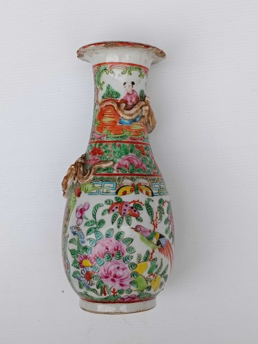 Jarra Porcelana da China Mandarim Séc XIX 21 cm