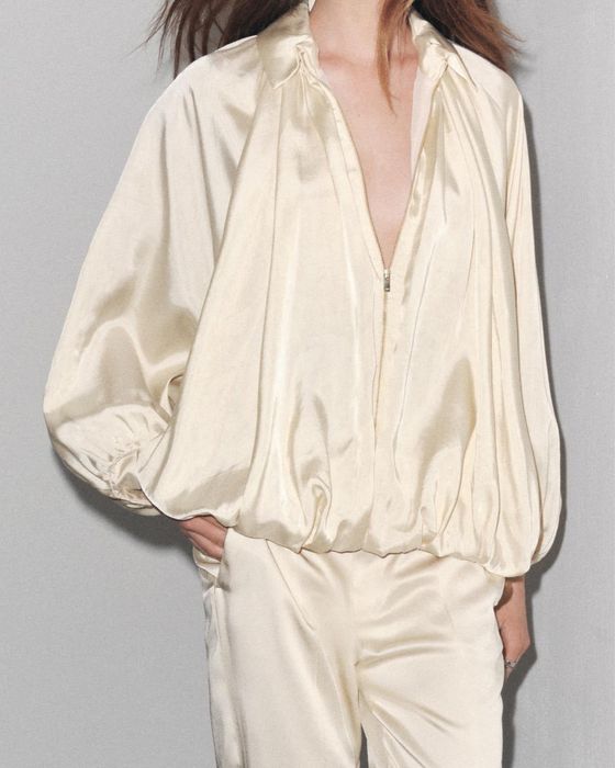 Куртка бомбер zara puffed bomber jacket zw collection