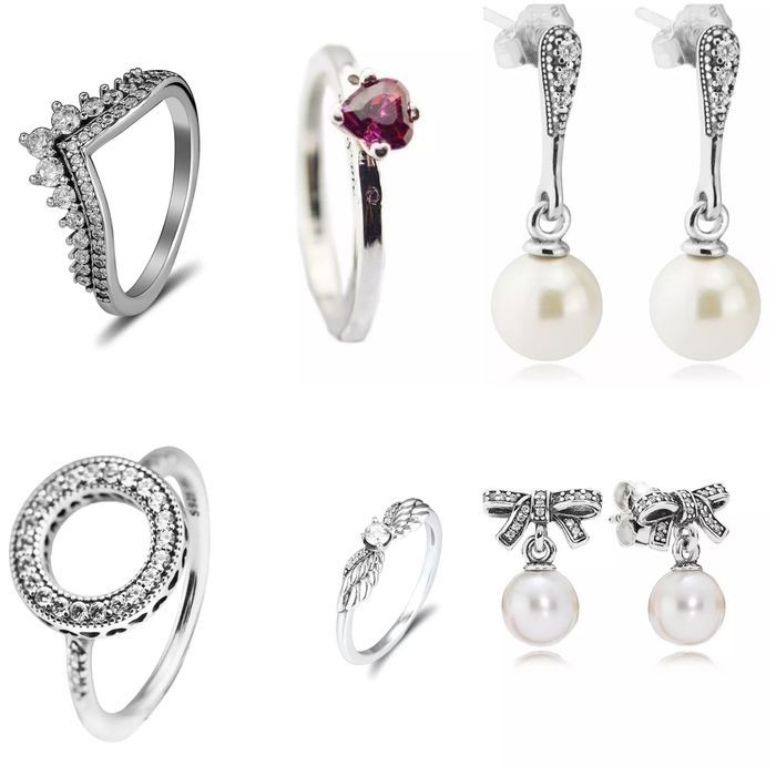 Пандора серьги , набор с колье