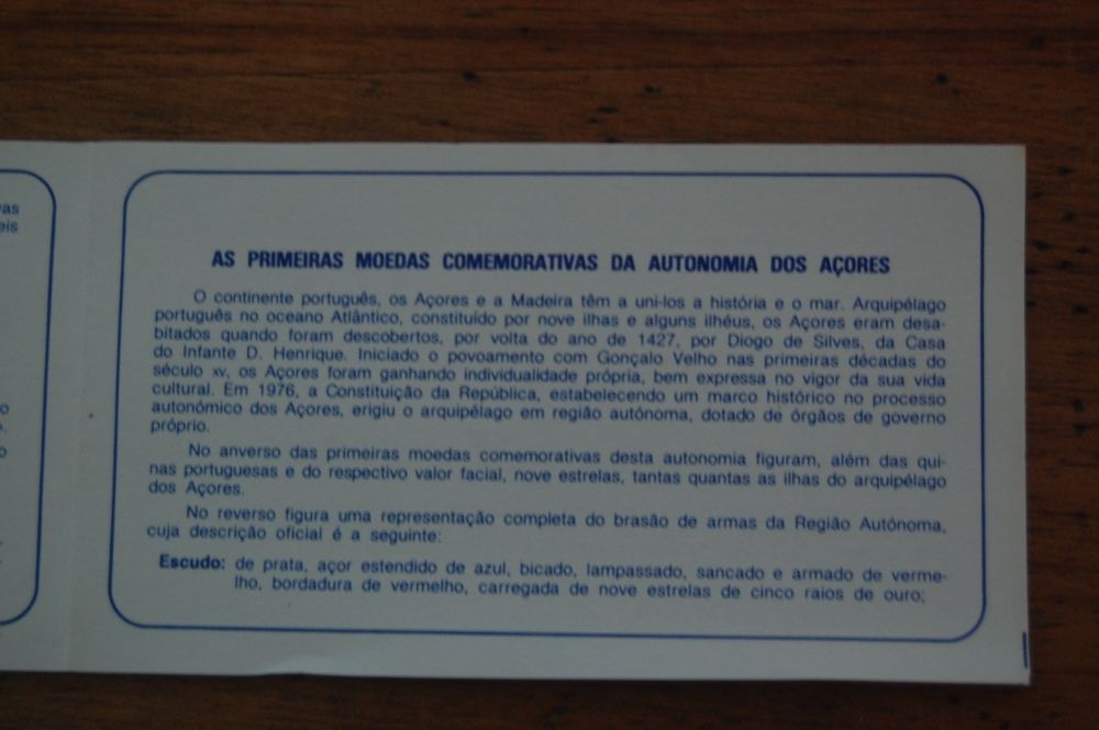 Coleção Moedas prata Autonomia dos Açores 25 e 100 Esc Proof 1980