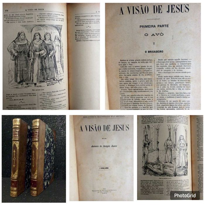 A visão de Jesus. Por António Maria de  Campos Júnior, 1902. 1.ª edição. Belas encadernações.