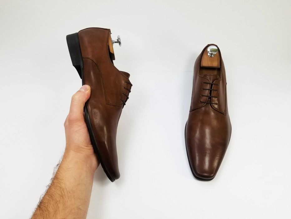 BELMONDO Made in India туфли кожаные туфлі коричневі 41 26.5 см