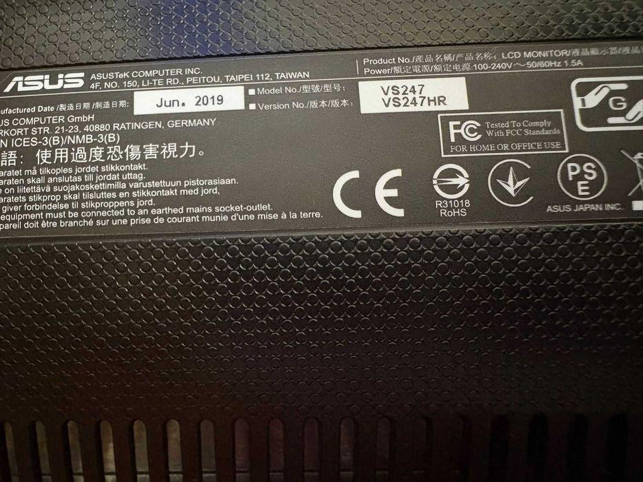 Monitor ASUS VS247HR 23,6 Polegadas Preto