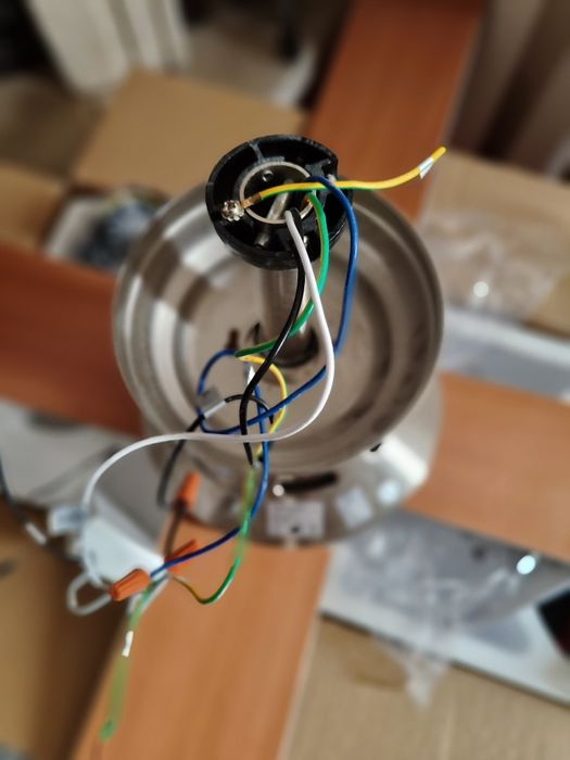 Ventoinha de Teto com luz e Alexa/Google cor Navy Níquel 110cm c/ Wi-Fi (Como Nova / Excelente Estado)