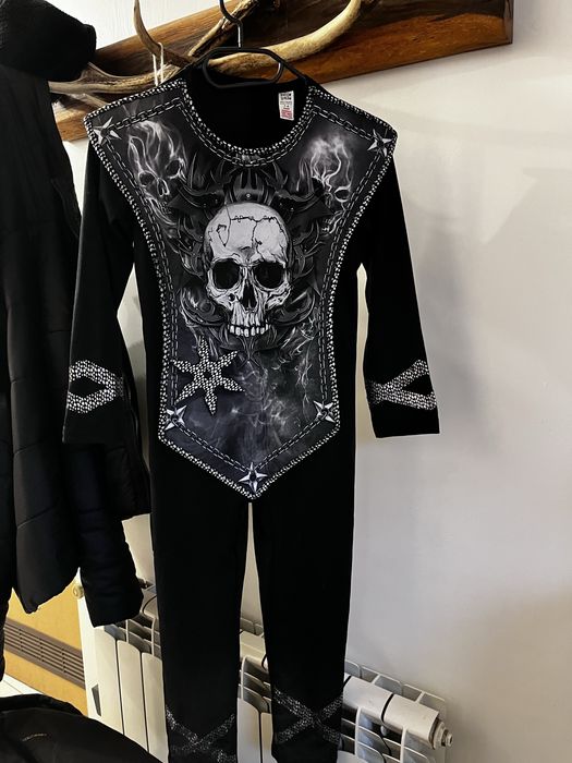 Przebranie kościotrup /ciemny wojownik  rozmiar 7-6 lat