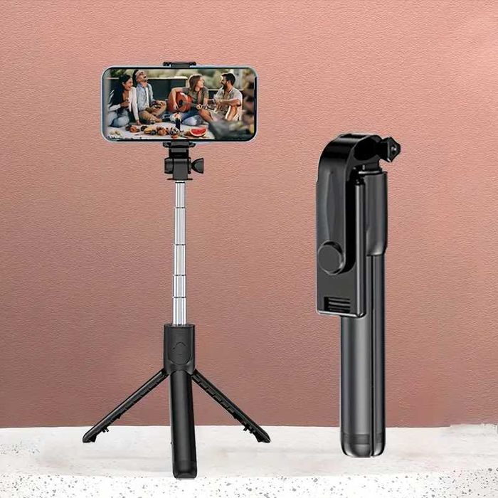 Suporte para Selfie com Base de Três Pernas Rotação de 360 Graus