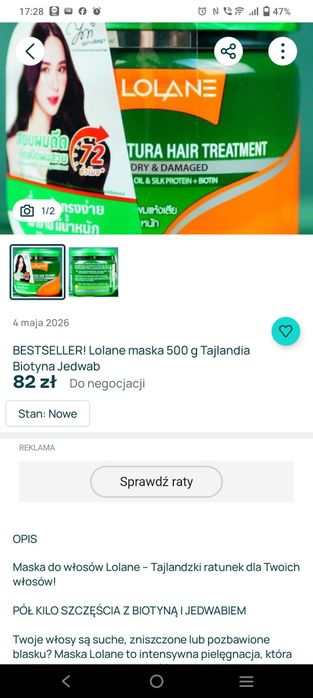 Maska 500 g nowa aukcja