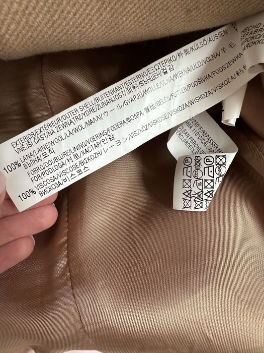 Płaszcz Zara r.xs 100%wełna beżowy