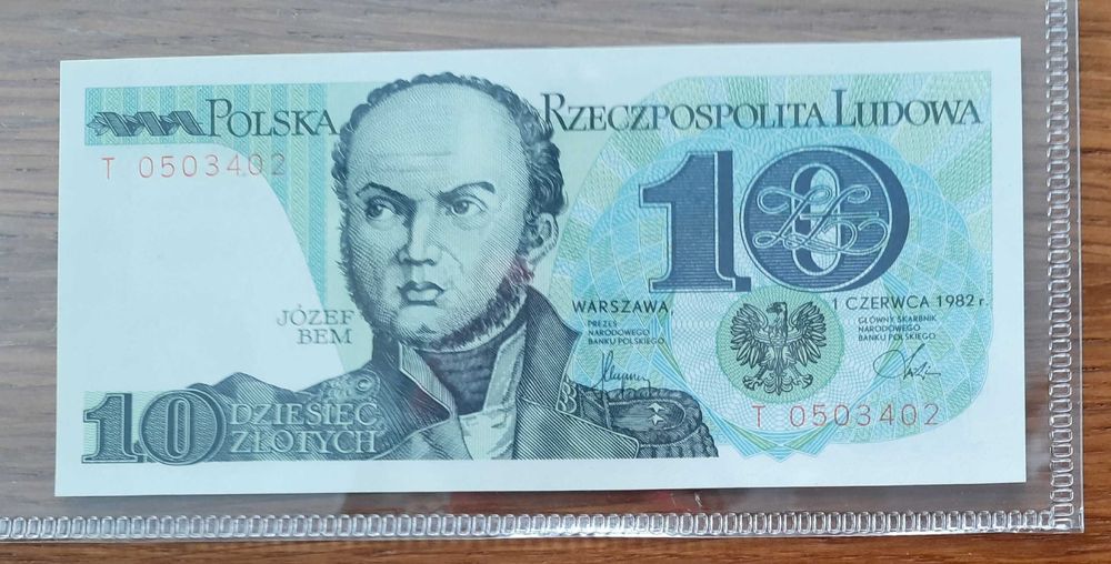 Banknot 10 zł z 1982 roku PRL