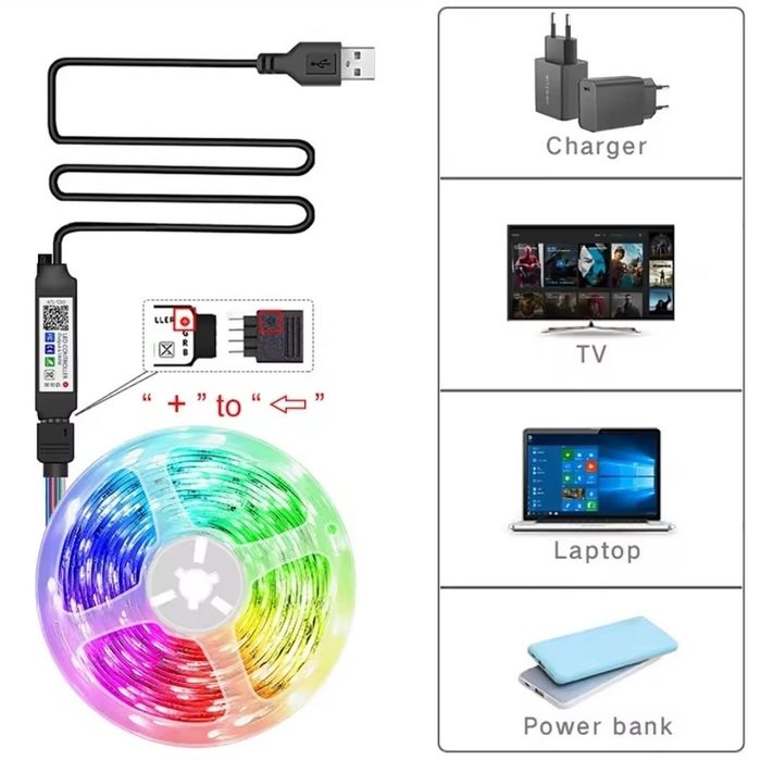 Лёд лента 5050 RGB USB 44 кнопки 20 метров