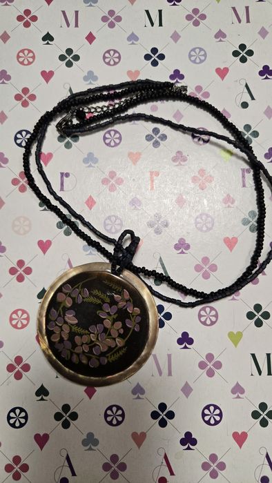 Naszyjnik vintage masa perłowa koraliki