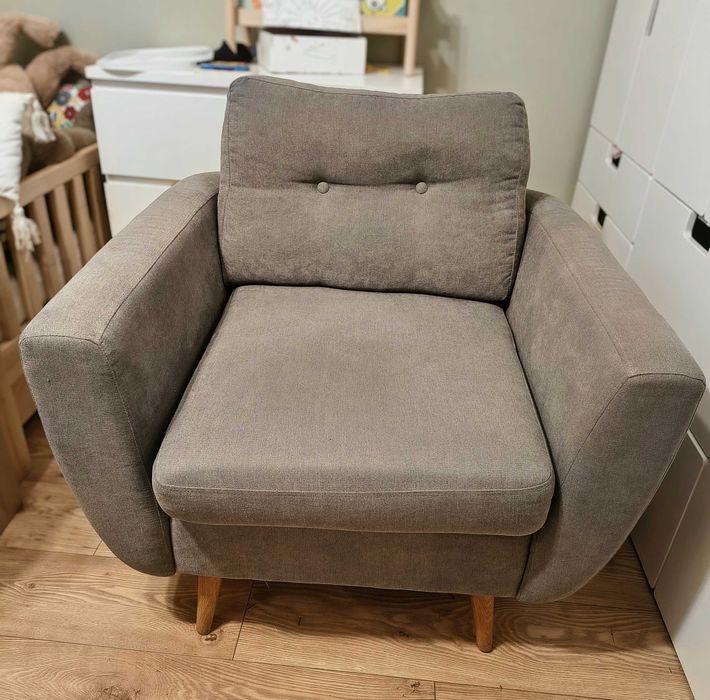 Fotel Agata Meble Harris szary