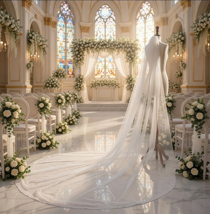 Welon katedralny 3m gładki Ivory lub Biały