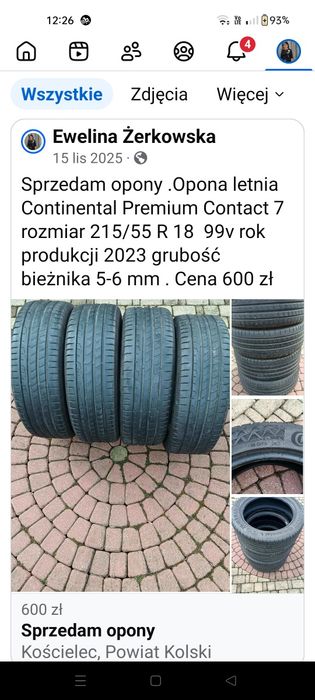 Sprzedam opony letnie