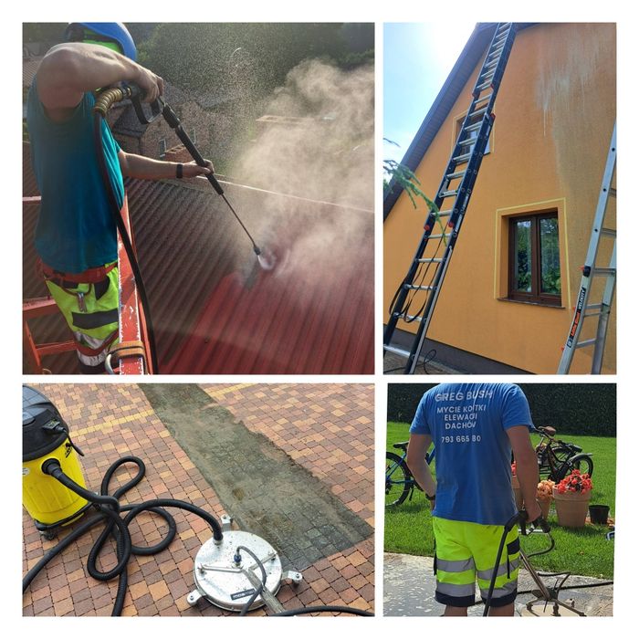 Mycie kostki brukowej i elewacji dachów