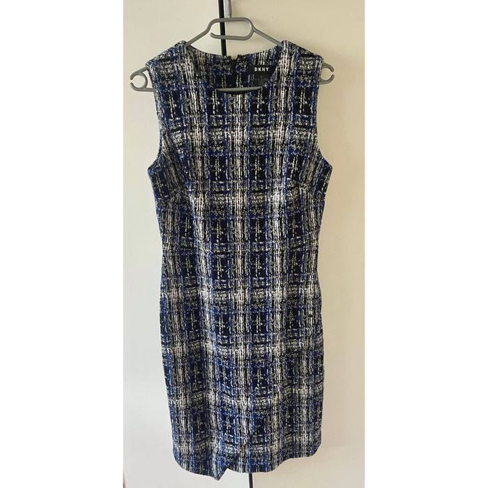 Sukienka na ramiączkach DKNY 8 niebieska donna karan