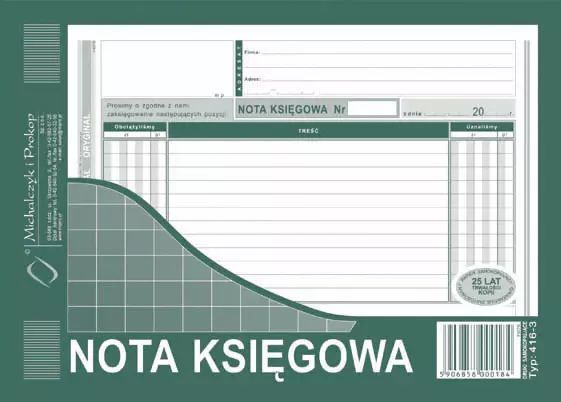 Nota Księgowa A5. Nowy Produkt