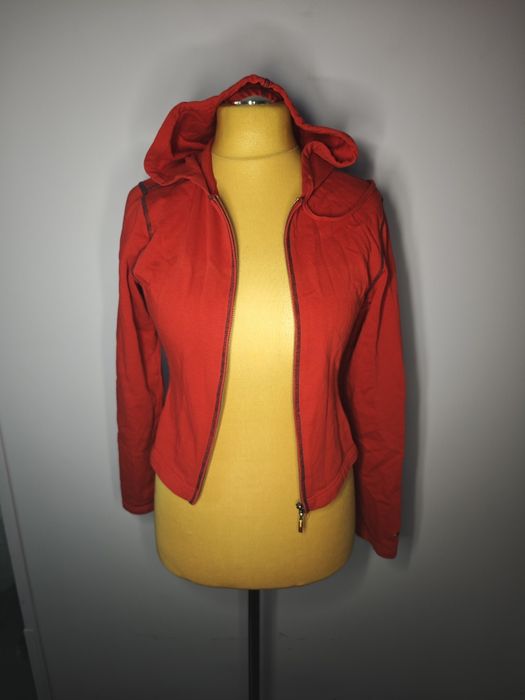 Czerwona bluza Tommy Hilfiger rozpinana z kapturem vintage