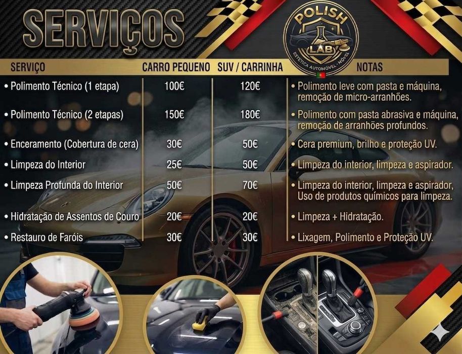 Polimento e Detalhe Automóvel ao Domicílio