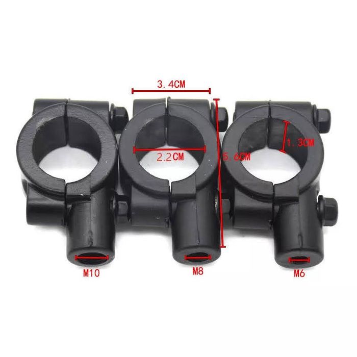 Par de suportes roscados para espelhos de haste moto M8 M10