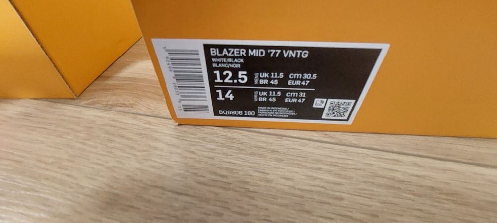 Nike Blazer на наш 45 розмір us 12,5 та 44 розмір 11,5 розмір