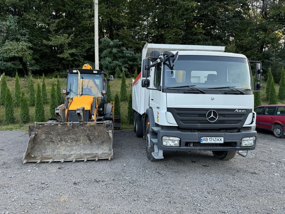 Послуги екскаватора-навантажувача JCB 3CX, самоскид Mercedes Axor 20
