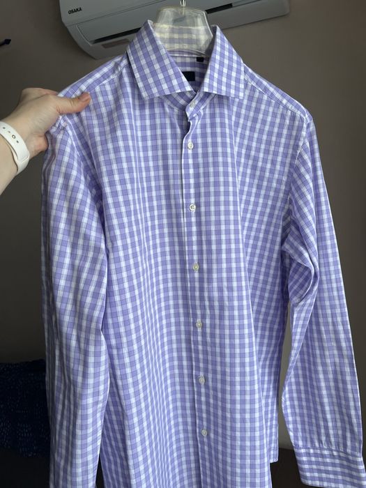 Рубашка мужская Hugo Boss клетка  48-50