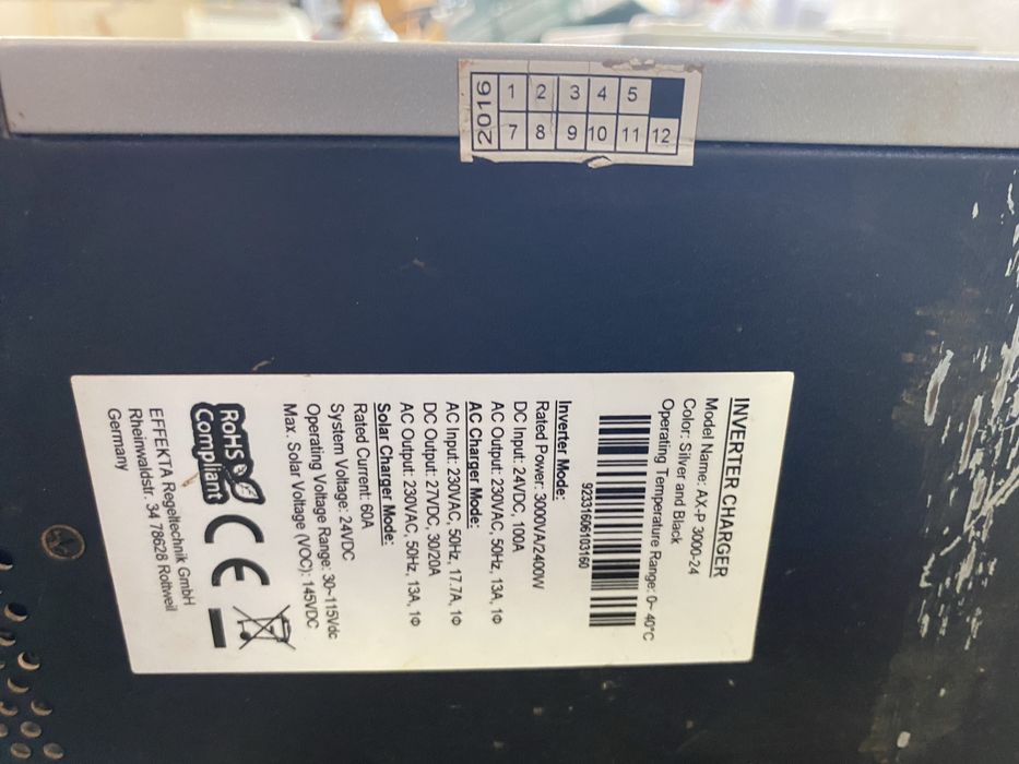 Inversor carregador 24V 3000W Effekta