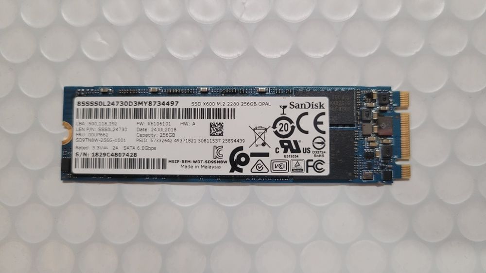 256gb m2 sata ssd SanDisk (98% здоров'я)