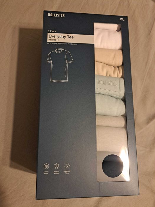 Hollister 5 pak koszulek Everyday Tee Relaxed Fit XL