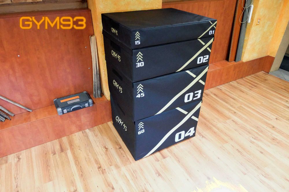 Soft Plyo Box 4 piętra CZARNY z żółtym akcentem