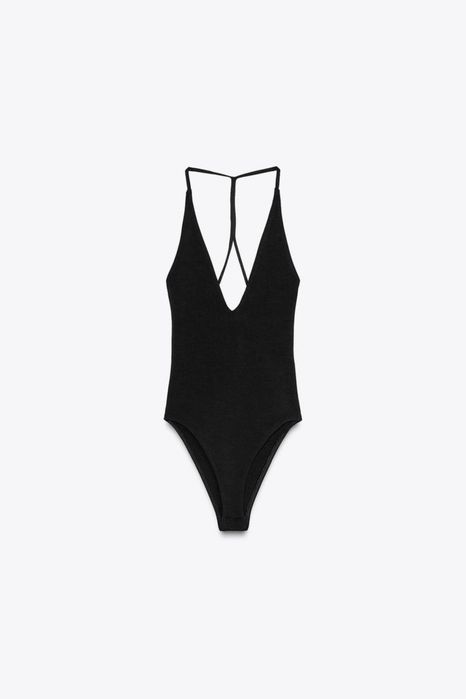 Чорний трикотажний боді Zara