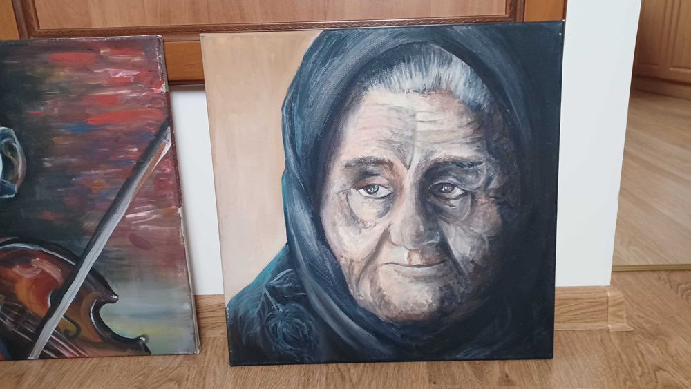 Obraz 40 x40 cm starsza Pani