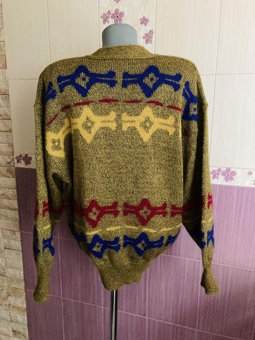 Винтажная тёплая шерстяная  вязаная кофта кардиган