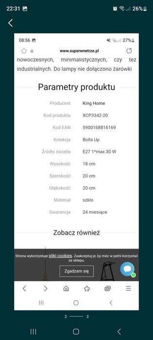 Lampy Bolla 3szt miedziane