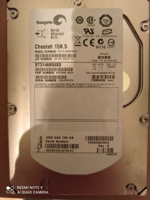 HDD Seagate Cheetah 15K.5 146GB 3.5" SAS ST3146855SS