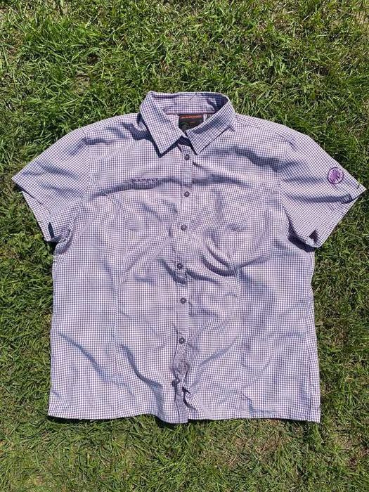 Śliczna koszula damska Mammut w kratę XL travel outdoor fioletowy