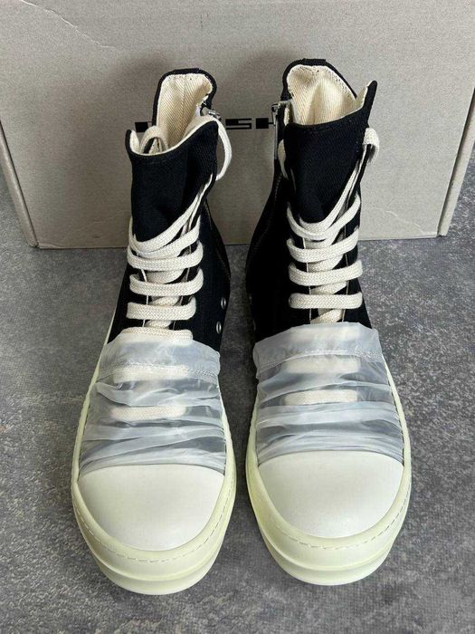 Rick Owens Geobasket Ramones jumbo laces чорні кеди opium archive 41