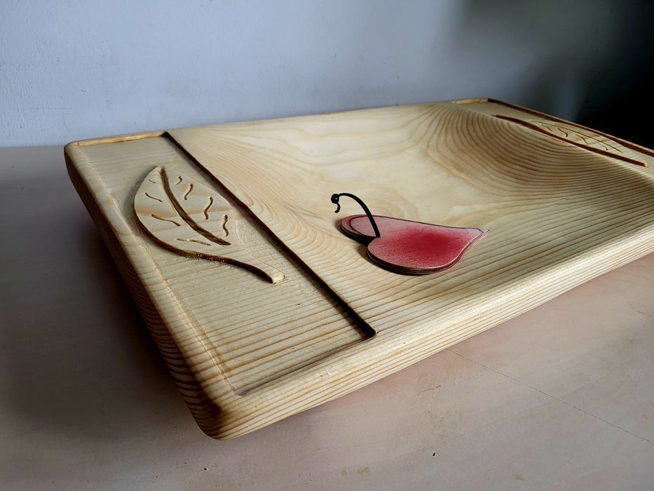 Korytka drewniane niecki rzeźbione TACA góralska na mięso i jedze 45