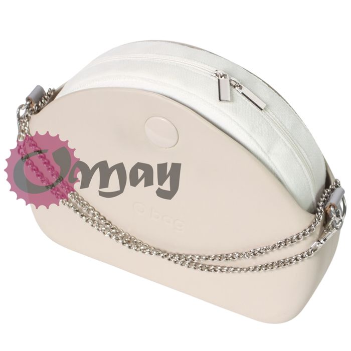 ŚMIETANKA organizer do OBAG MOON LIGHT welur krem 2 kieszenie OMAY
