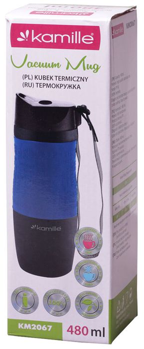 Kubek Termiczny Bidon Termos Kamille 480Ml Szczelny Z Paskiem