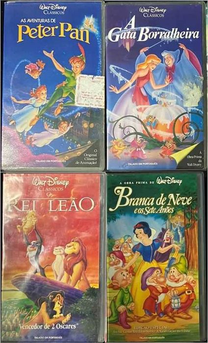 4 Clássicos em VHS - WALT DISNEY