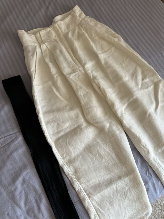 Лляні штани з поясом Massimo Dutti