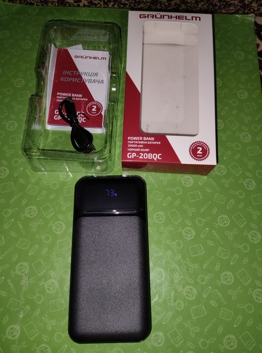 Новый повербанк Grunhelm GP-20BQC 20000mAh 22.5W Быстрая зарядка