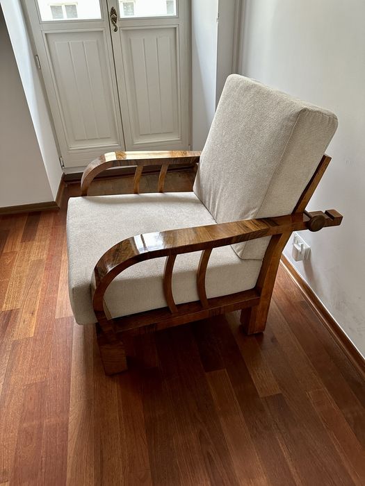 Fotel Art Deco z lat 30. – oryginał, po pełnej renowacji