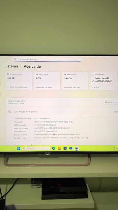 Computador i5 12400f 24gb Ram DDR5 Nvme 500gb