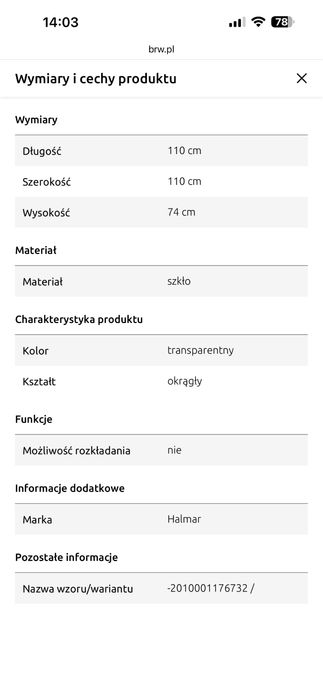 Stolik Rondo szkalny