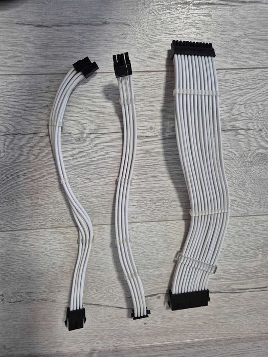 набір кастомних кабелів-подовжувачів для ПК білі white.