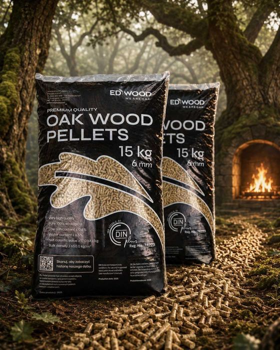 Pellet Dębowy  Din Plus 6mm,  OAK Edwood
