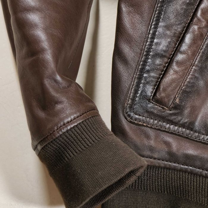 Kurtka skórzana Oakwood pilotka bomberka skóra naturalna kożuch L